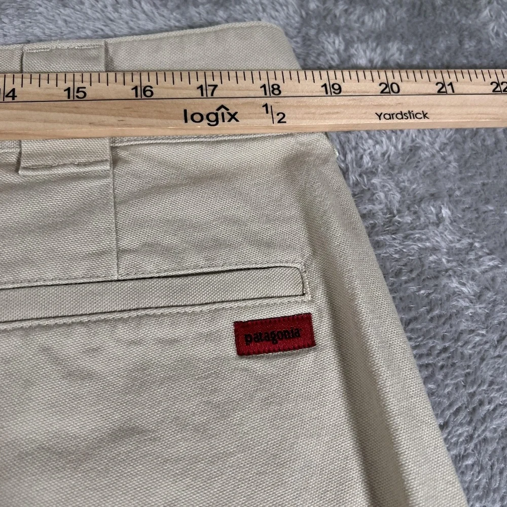 Patagonia Pants Mens 35 Khaki Canvas Hiking Organic‎ Cotton Straight Leg Outdoor